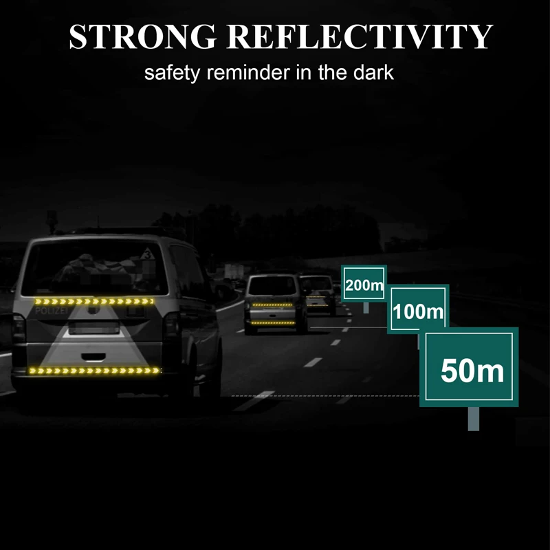 5cmx5m Safety Mark Reflective Tape Stickers Car-Styling Self Adhesive Warning Tape Automobiles Motorcycle Reflective Film
