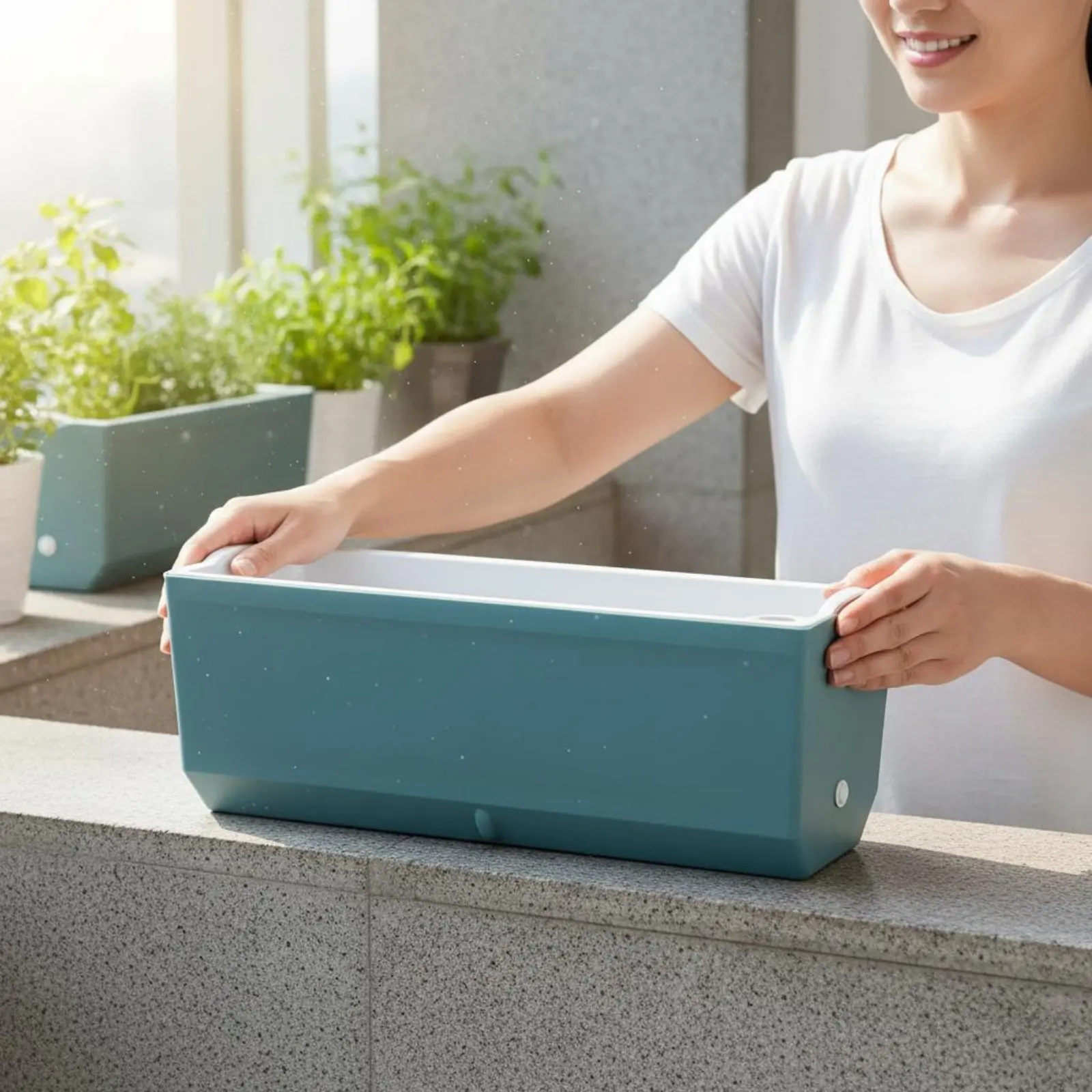 Automatic Watering Pot Low Maintenance Automatic Watering Planter Planter with Water Reservoir Modern Design Gardening Supplies