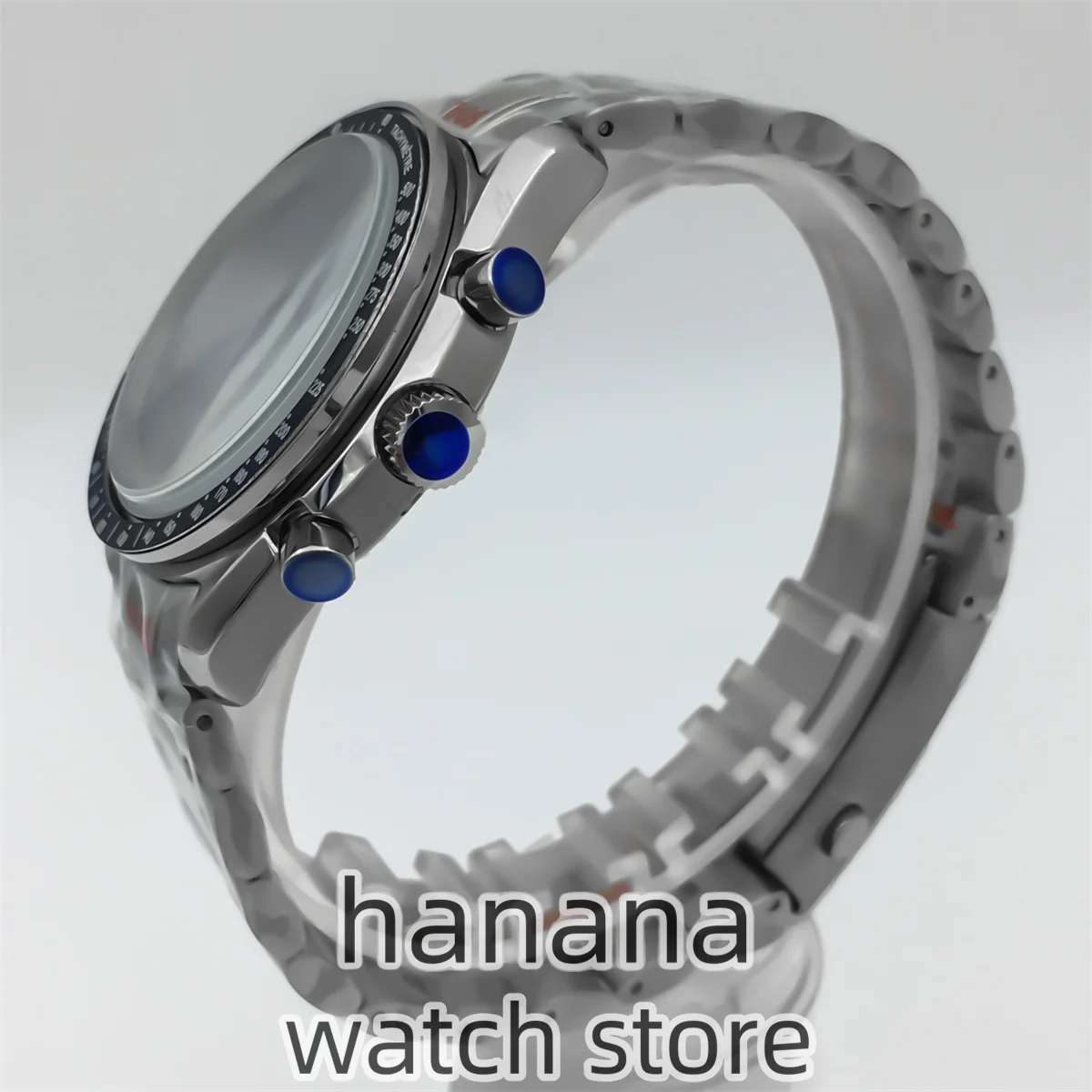 Мужские часы 40 мм, металлический корпус, подходит для механизма VK63, аксессуары для часов, детали для часов, подходит для ремешка 20 мм, коробка для часов