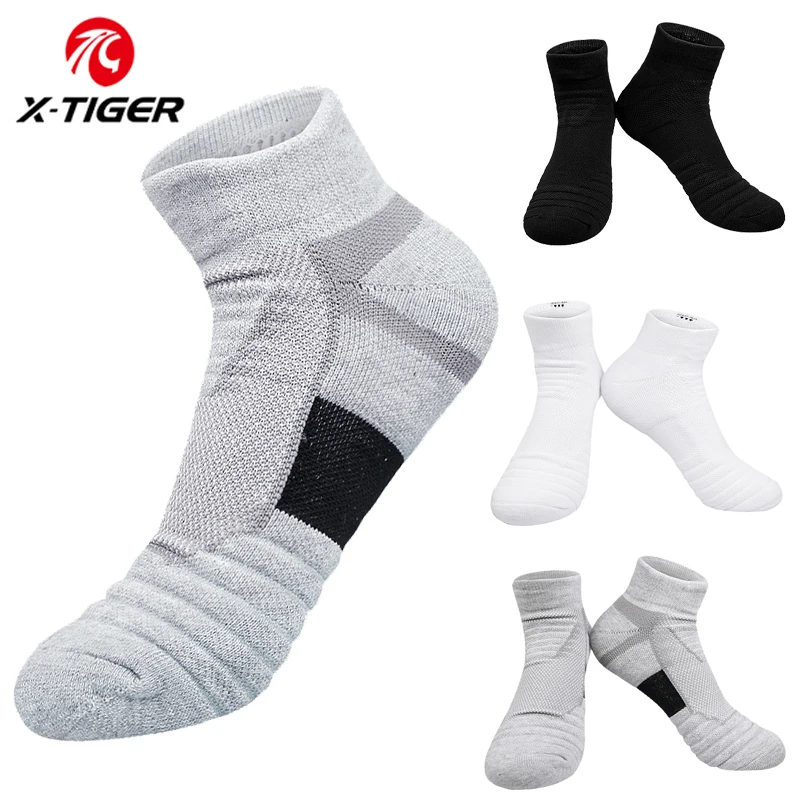 X-TIGER Sports Socks Men Breathable Cotton Cycling Socks Mesh Casual Athletic High Quality Ankle Casual Short Sokken