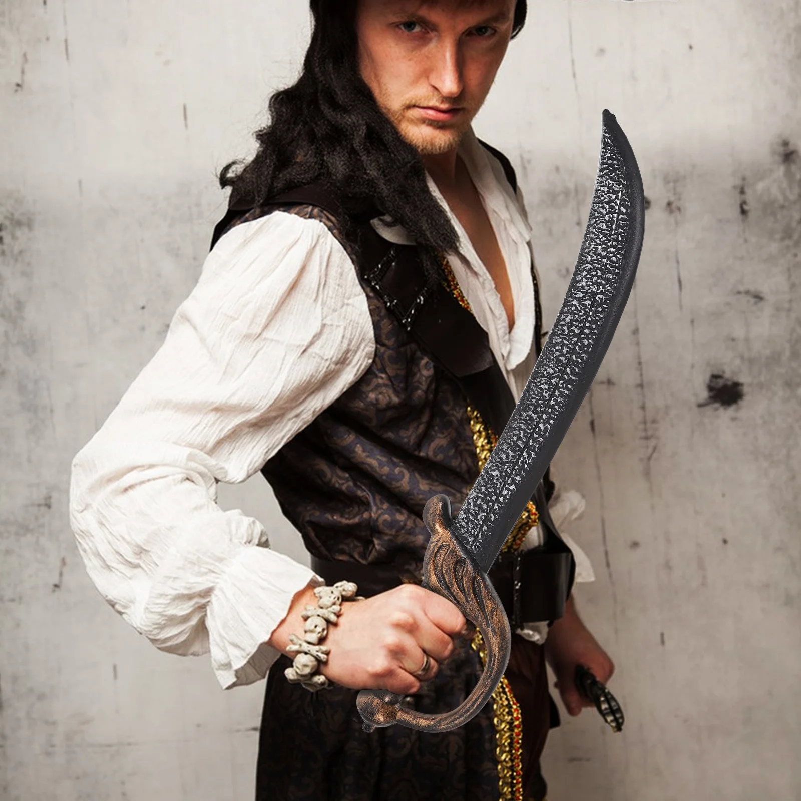 

Plastic Pirate Sword Costume Prop For Lightweight Halloween Cosplay Party Favors Medieval Knight Vintage