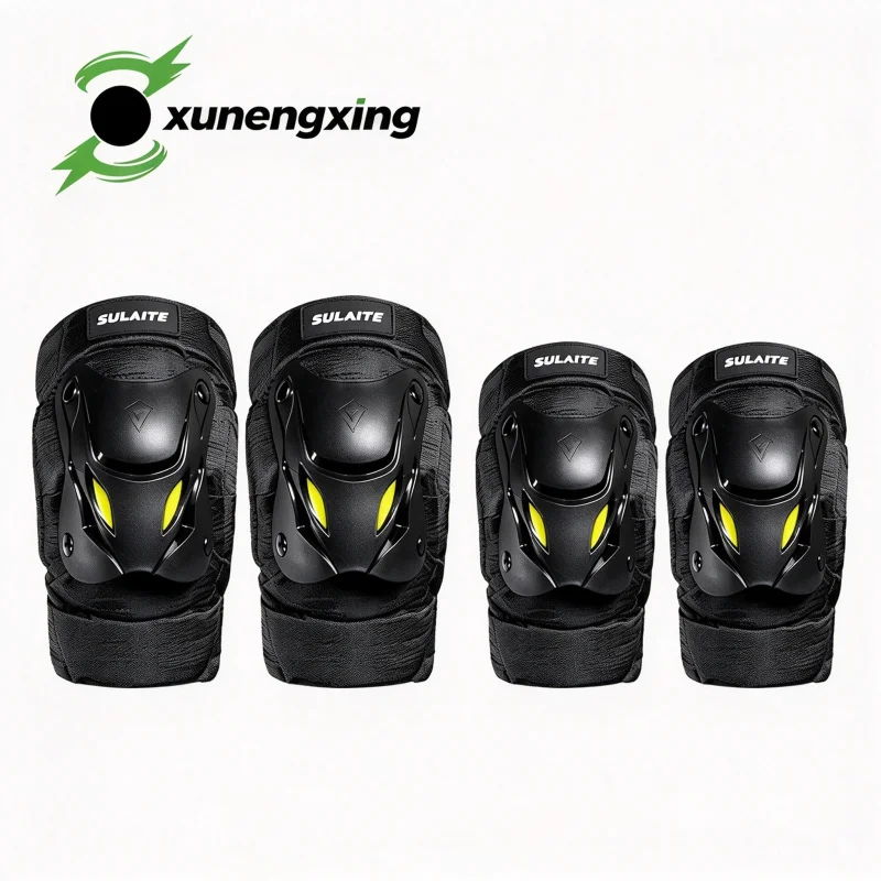 Motorcycle Knee Elbow Pads Summer Breathable Antifall Adjustable Straps Impact Resistant Protective Gear Motocross Riding Guards
