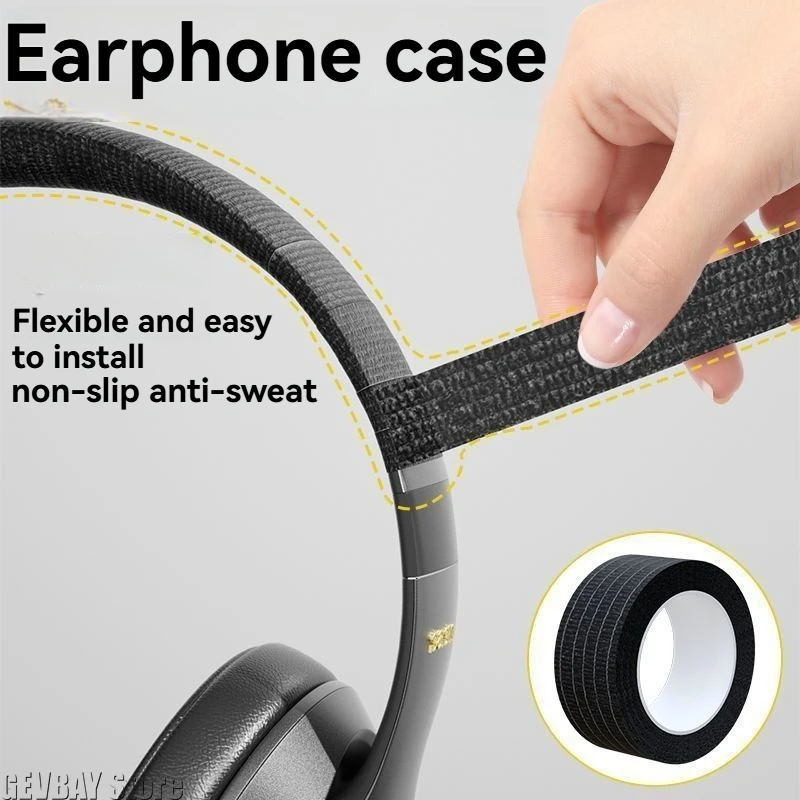 3pcs Tearable Headphone Headband Protector Tape Anti-Aging Peeling Repair Strip for Over-Ear Headsets Durable Fiber Material