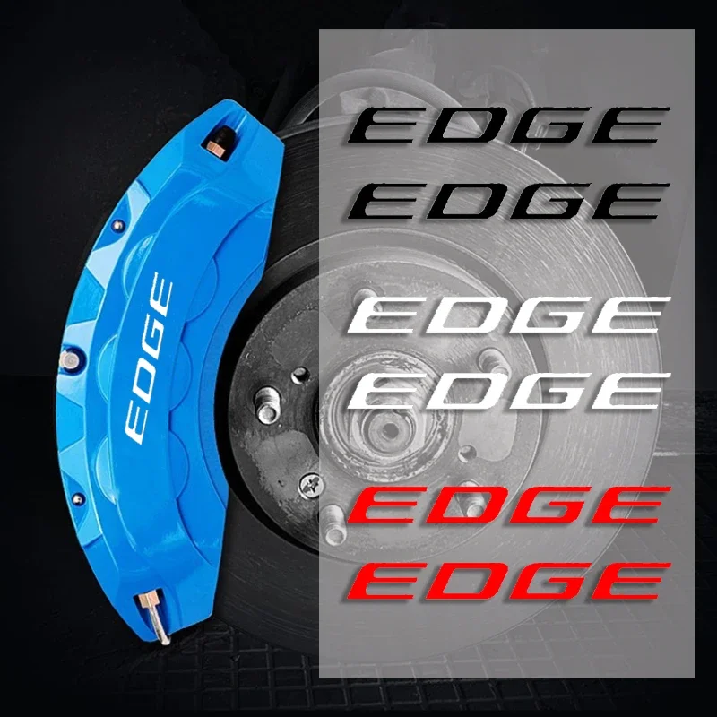 6Pcs Car Sticker Vehicle Tire Caliper Cover Vinyl Film Decals Refitting Modified Decoration for Ford Edge Logo
