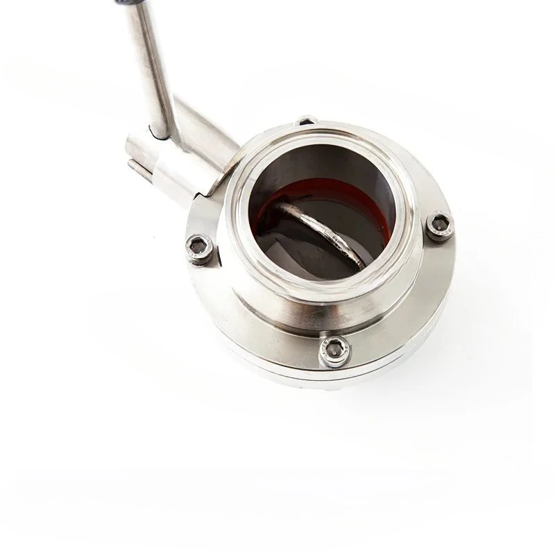 304 chuck type welding butterfly valve Sanitary quick-loading clamp butterfly valve Threaded manual butterfly valve