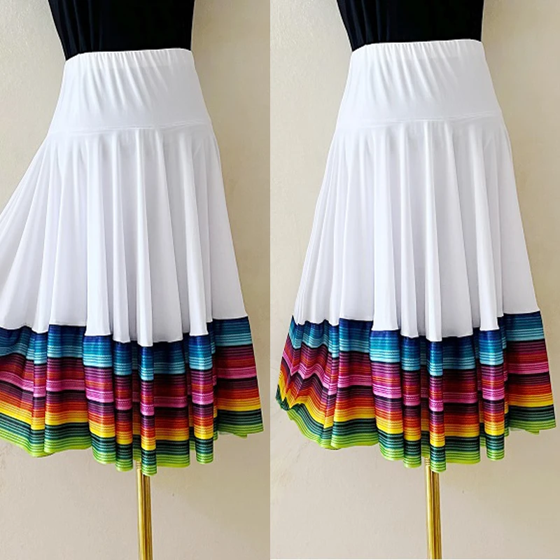 Jupe ort taille haute avec grande balançoire pour danser, Fitn et sport, jupe de danse ethnique tibétaine, Six mètres de Long