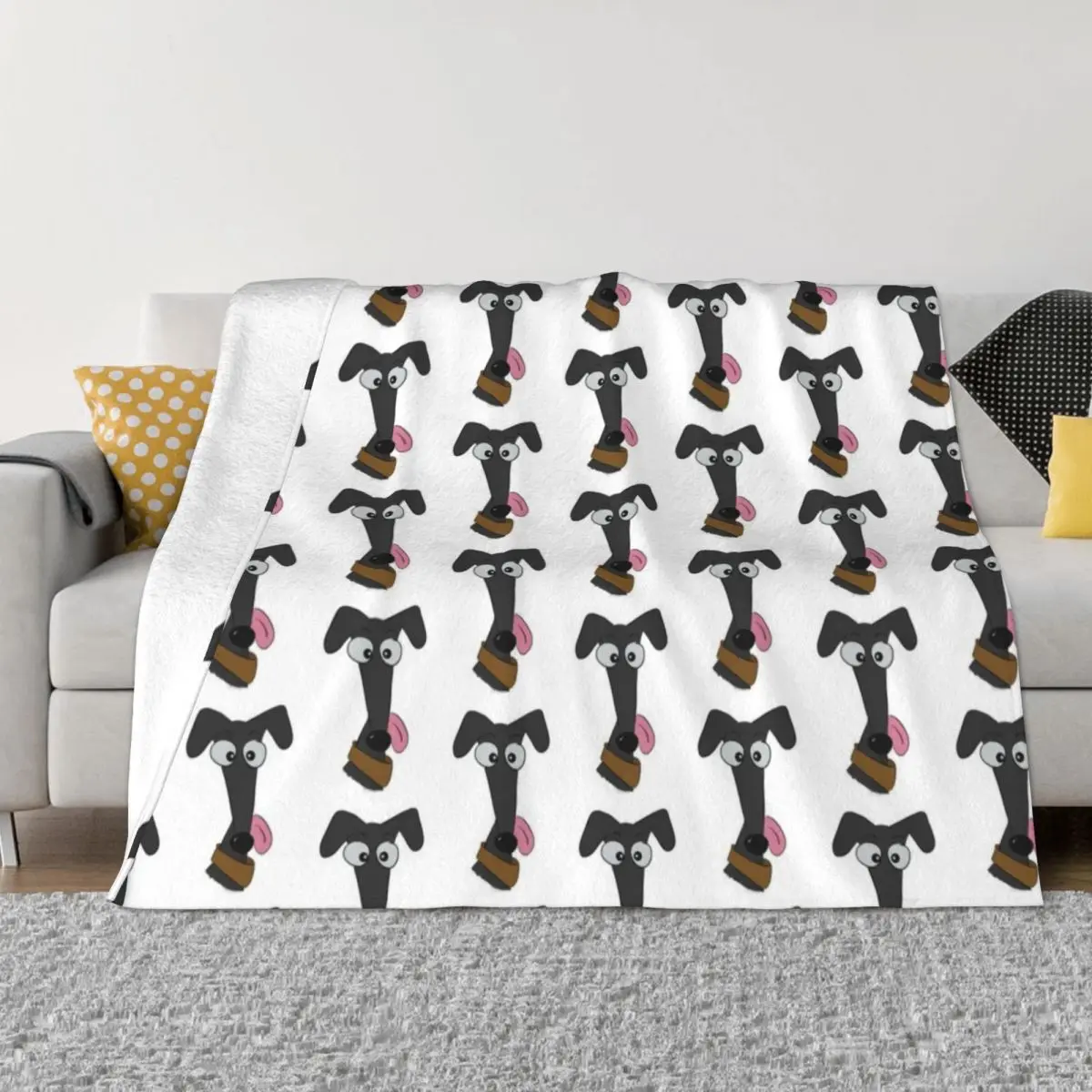 

Grey Lurcher Throw Blanket Vintage Furrys Blankets