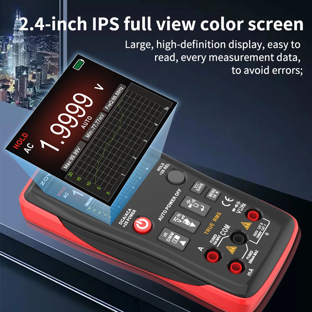 ZOYI ZTR01 2in1 Thermal Imager AC/DC Current Voltage Multimeter IR Camera -20℃ to 550℃ Floor Pipeline Heating Electronic Inspect