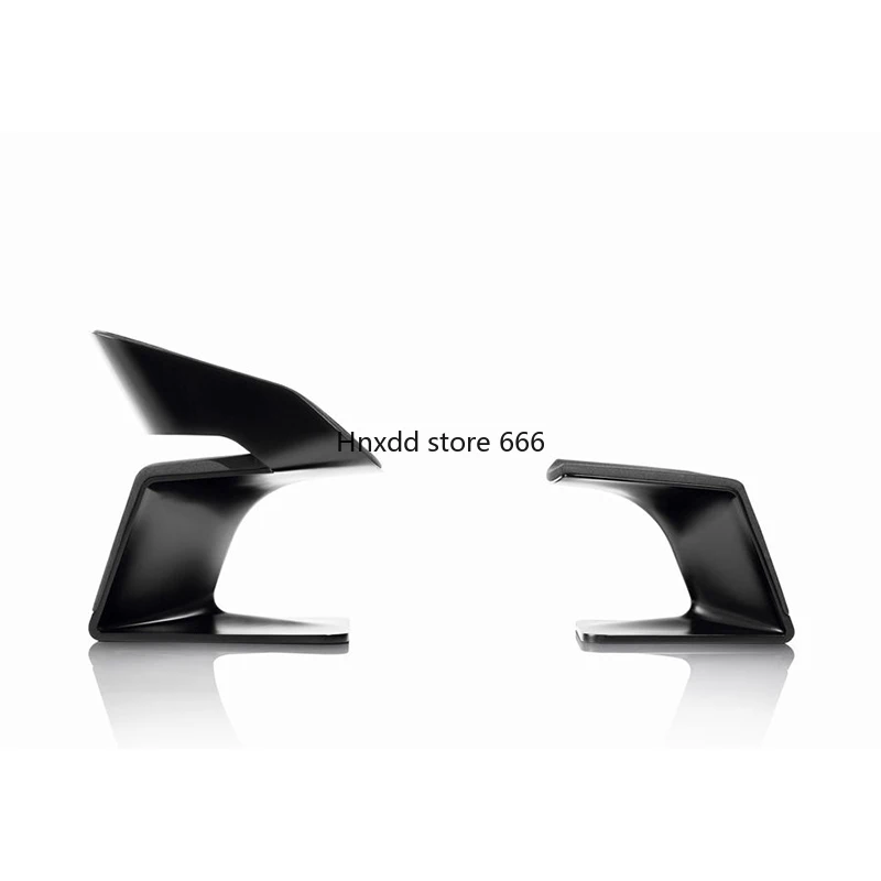 FRP special-shaped seat hollow backrest single chair black and white dining chair