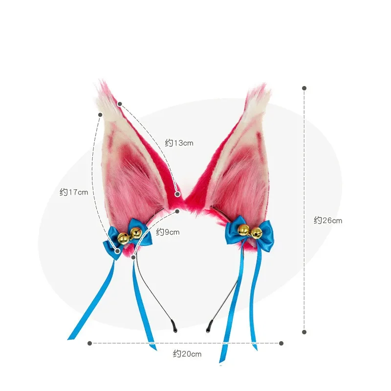 اليدوية قابل للتعديل تأثيري LOL الأحمر الأبيض الثعلب آذان عقال محاكاة رقيق أفخم الحيوان الشعر هوب Kawaii أنيمي الملحقات