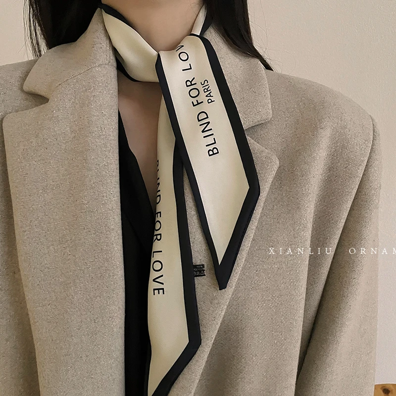 

2023 New Luxury Brand Scarf Tarot Women Scarf Bag Hair Skinny Silk Scarves Design Foulard Neckerchief Headband For Ladies