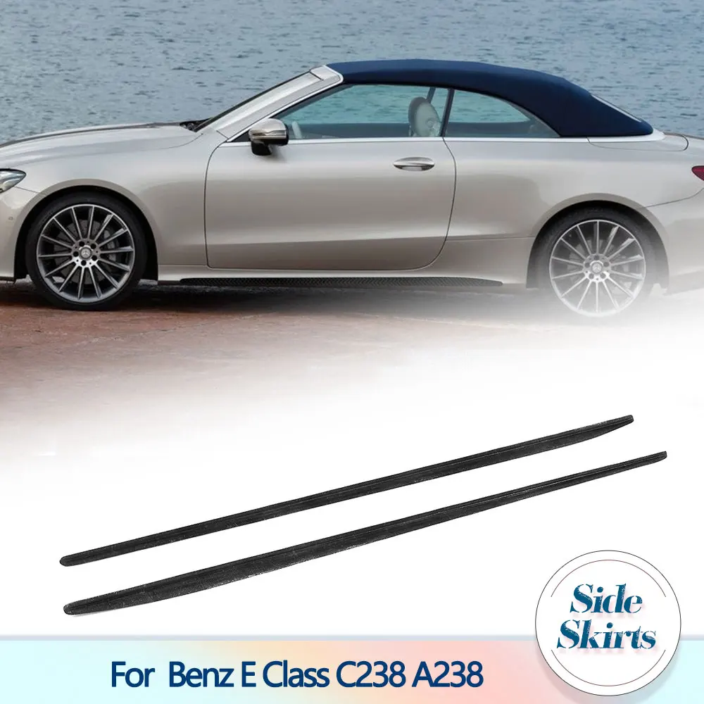 Car Side Skirts Extensions For Mercedes-Benz E Class C238 A238 E200 Sport Coupe 2-Door 2017-2018 Carbon Fiber Apron Lip Body Kit