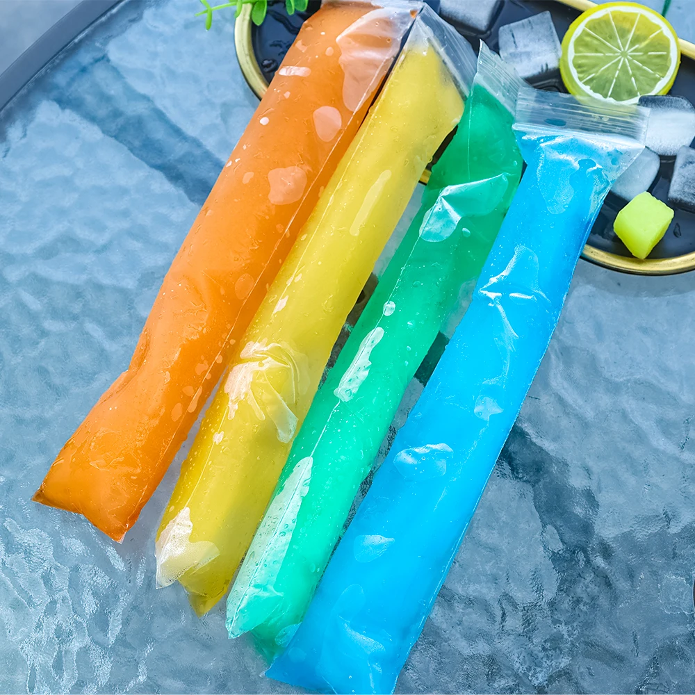 Ice Lolly Pouch Homemade Freezer Tube with Zip Seals Disposable Ice Popsicle Bags Fruit Yogurt Packaging Mold Pops Party Favors