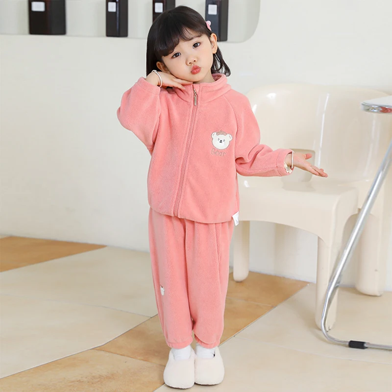 1 2 3 4 anni neonati maschi ragazze set di abbigliamento autunno inverno simpatico orso felpa + pantaloni 2 pezzi abiti bambini tuta regalo di