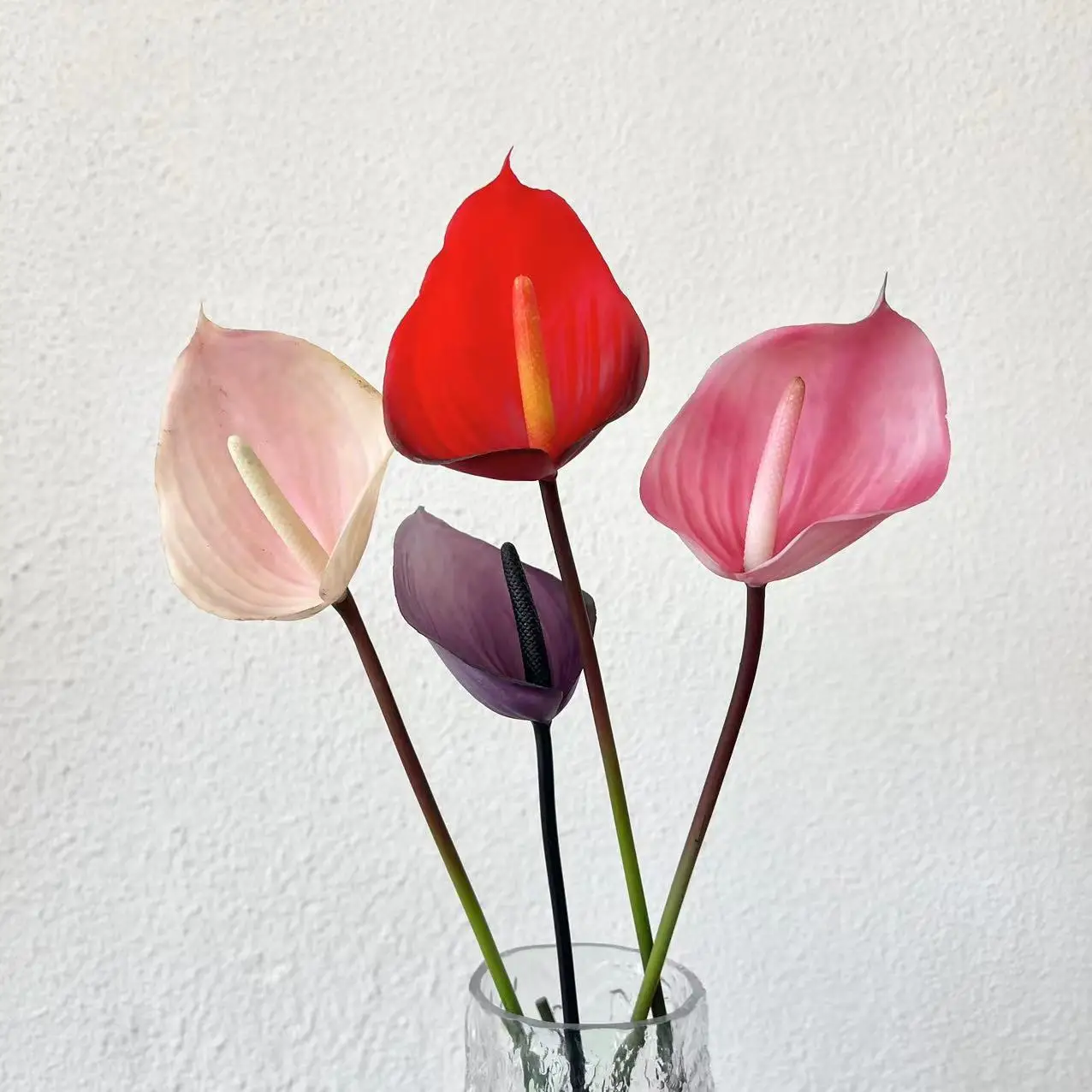 5 Stück/Set Künstliche Blumen Anthurien Palmen Heimdekoration Zubehör Hochzeitsblumenarrangements Blumensträuße Partytischdekoration – Detail 1