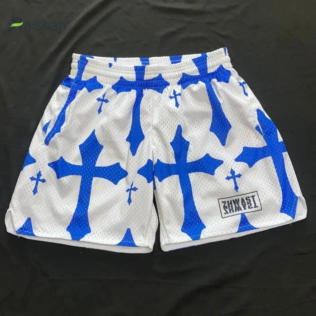 

New Trend Printed Shorts Men's Casual Loose Breathable shorts fashion street shorts Mesh High-Quality ultra-fine fiber fabric