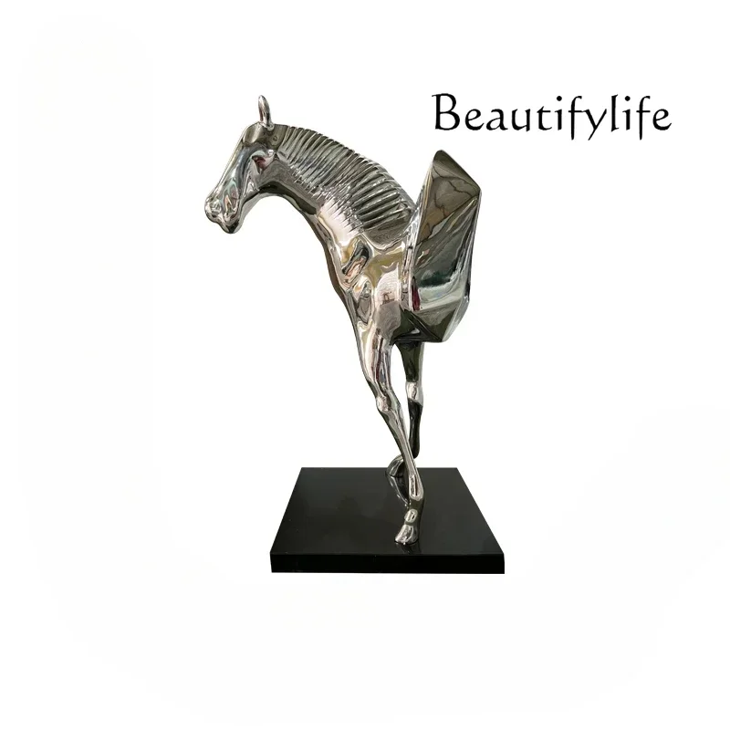 

Fiberglass Plating Horse Sculpture Crafts Sales Office Clubhouse Villa Hall Floor-to-ceiling Ornament Decoration