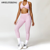2pcs Women Tracksuit Seamless Yoga Set Sport Suit Gym Wear Workout Clothes Gym Clothes High Waist Leggings Fitness Sports Wear