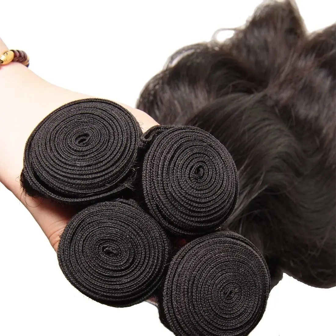 Body Wave Human Hair Bundles 14A  Remy Raw Virgin Jupade Extensions Bundle, Natural Black 10-34 Inch image 3