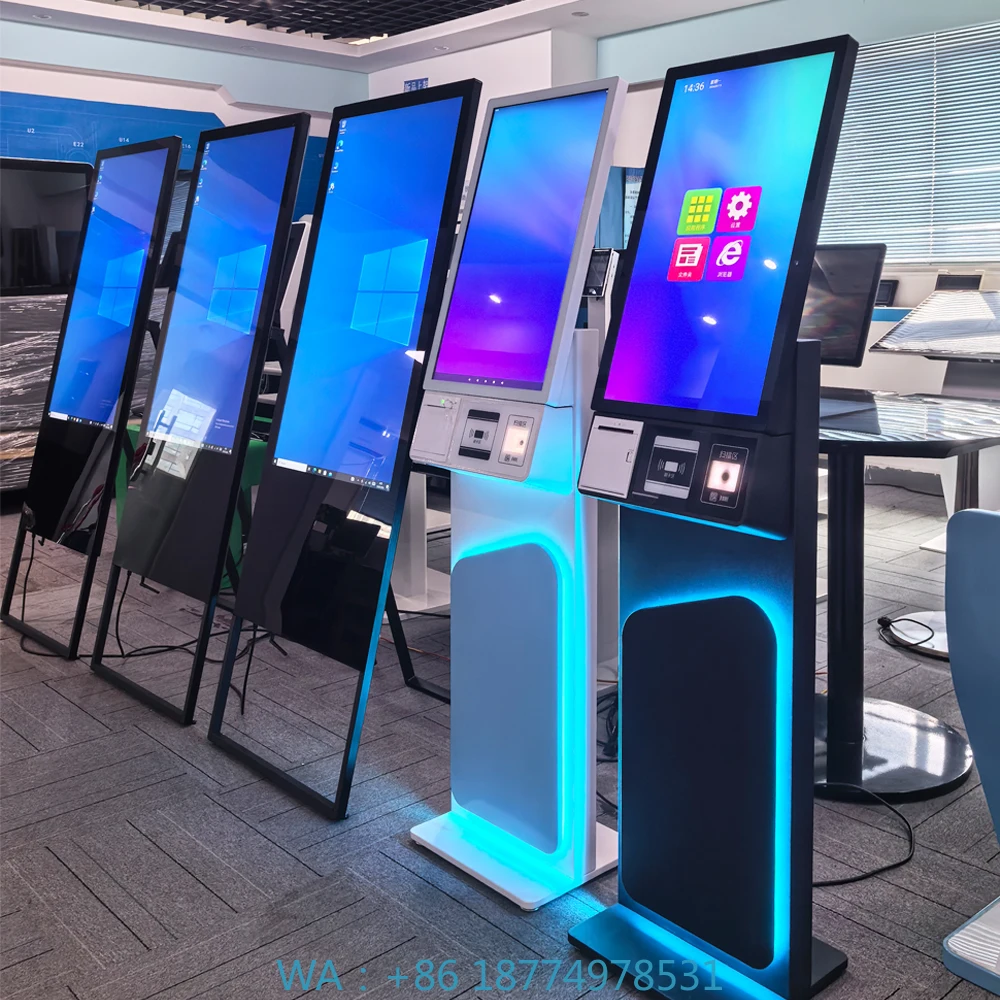 Payment Kiosk With Printer NFC Card Reader Convenience Store Floor Stand Touch Screen Self Ordering QR Scanner