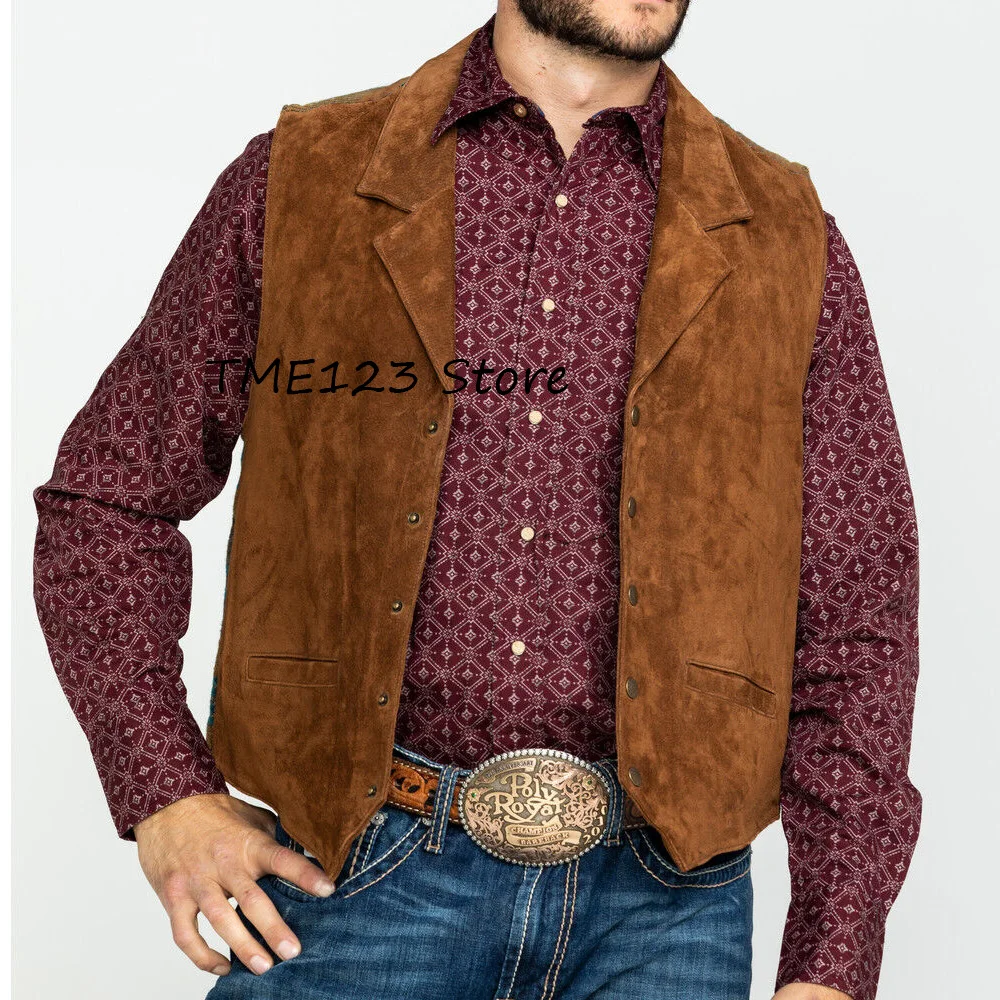 

Men's Vest Fashion Suit Suede Fabric Elegant Mens Vest Straight Pockets Vests for Men Metal Buttons Workwear Suits Blazer