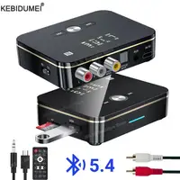 Transmisor receptor NFC Bluetooth 5,4, adaptador de Audio inalámbrico óptico/coaxial AUX RCA de 3,5mm con Control remoto para TV y Kit de coche