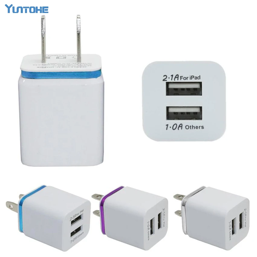 

Wholesale 50pcs/lot Colorful 2A+1A US Plug AC Power Adapter Trave Wall Dual USB Charger for IPhone 11 X 8 7 6 5 for Samsung HTC