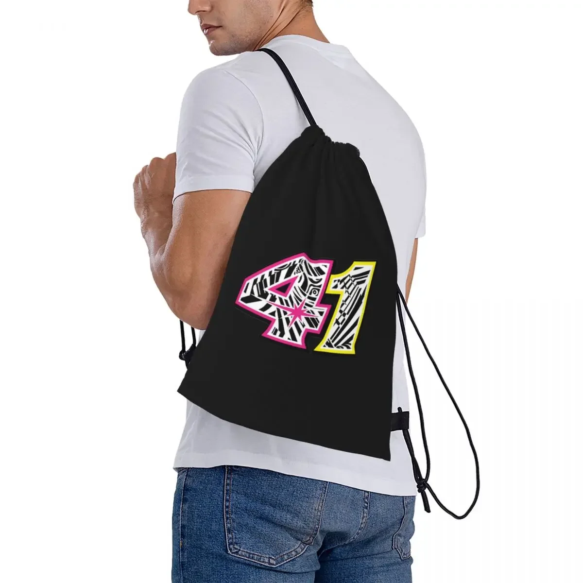 Aleix-Mochila De Espargaro para hombre y mujer, bolsa portátil con cordón, bolsa de artículos diversos, bolsa de libros para estudiantes, 41 unidades