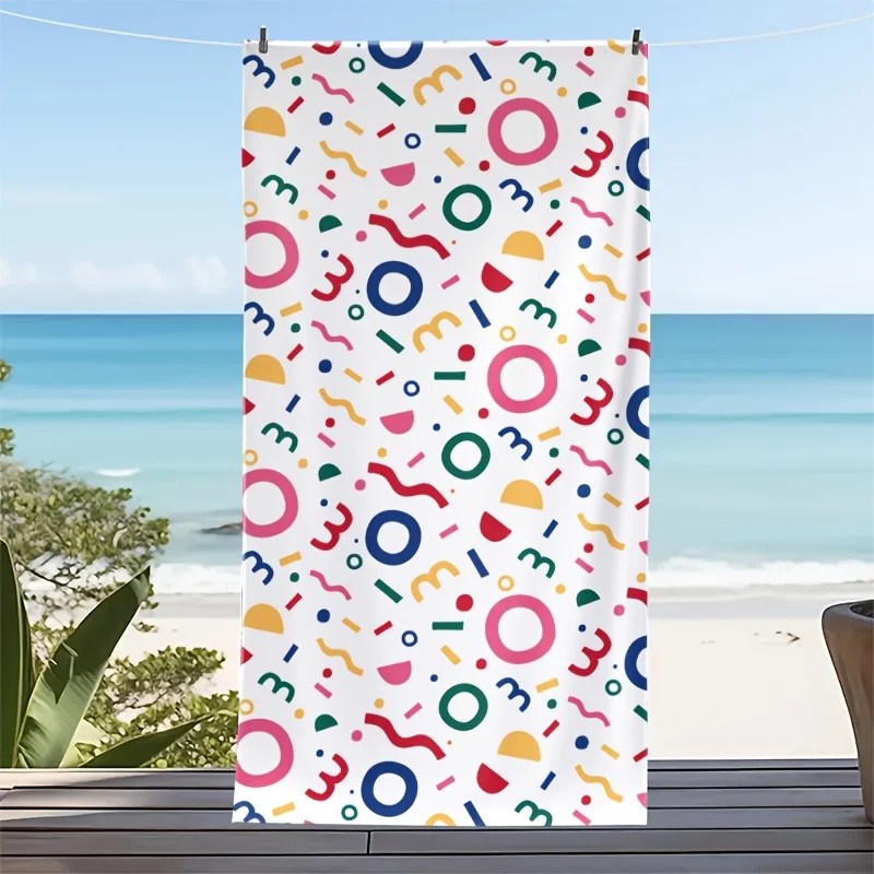 抽象的な形のビーチタオル壁掛けポップアート夏のプール装飾トロピカルで遊び心のあるカラフルな屋内屋外ホームデコレーションギフトアイデア