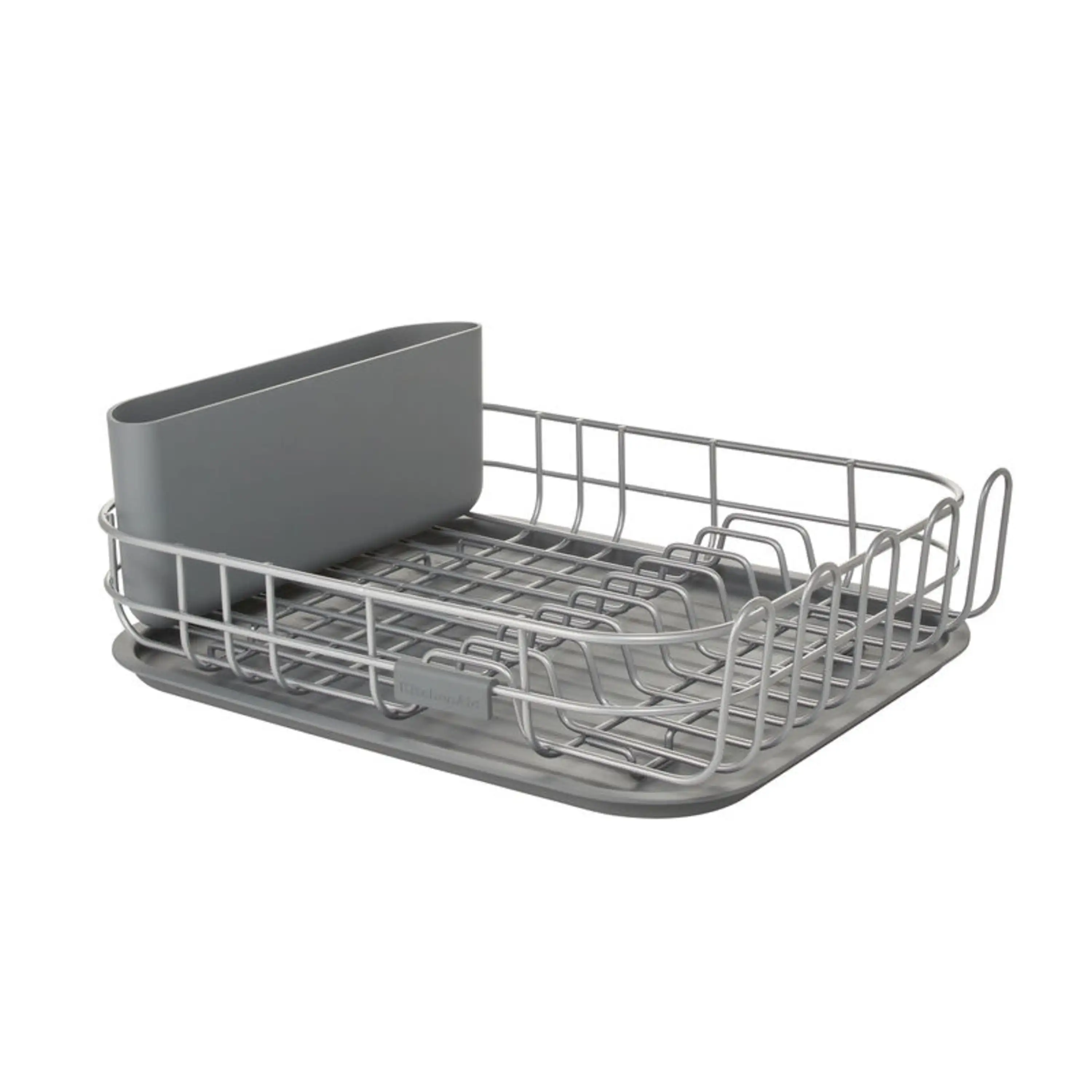 

Low Profile Metal Stacking Dish Drying Rack Charcoal Gray