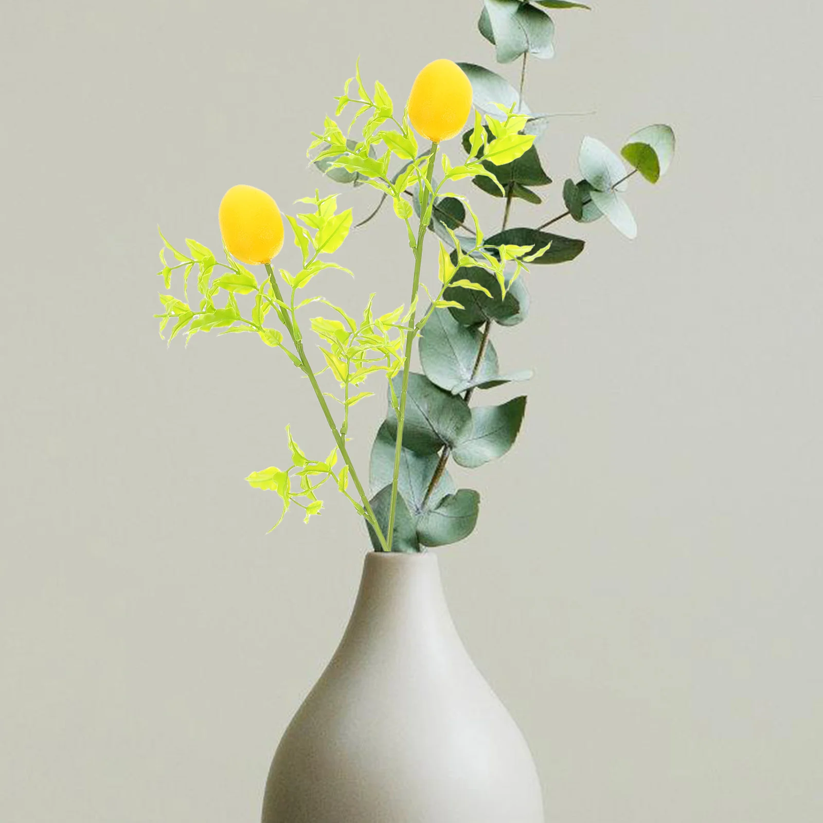 

6 Pcs Foam Lemon Cuttings Artificial Fruits Decorative Yellow Branches Home Vase Kitchen Table Centerpiece Party