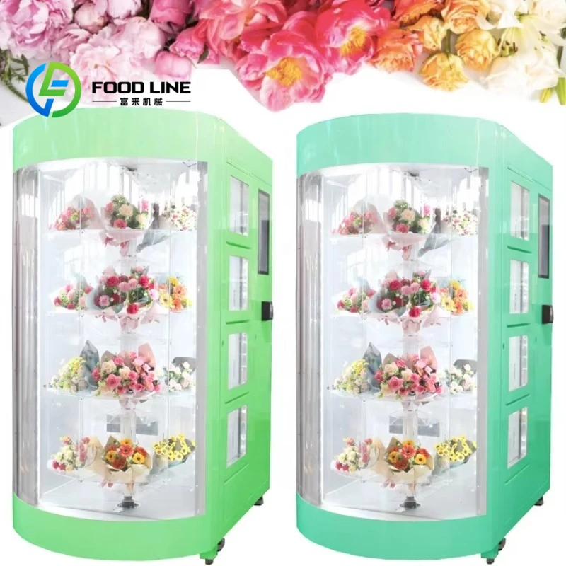 Multi-color size flower vending machine Self-service flower bouquet Automatic retail vending machine custom