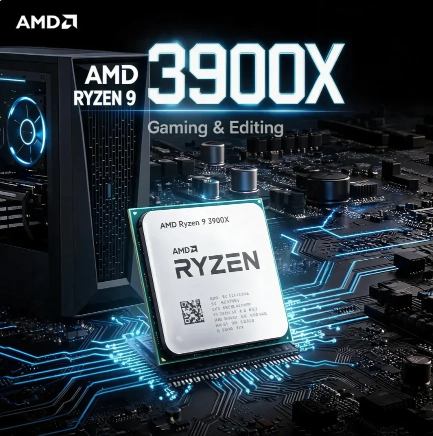 

AMD 3.8GHz 12 Core 24 Thread Ryzen 9 3900X R9 3900X Desktop CPU Processor AM4 Socket Powerful Computing Processor