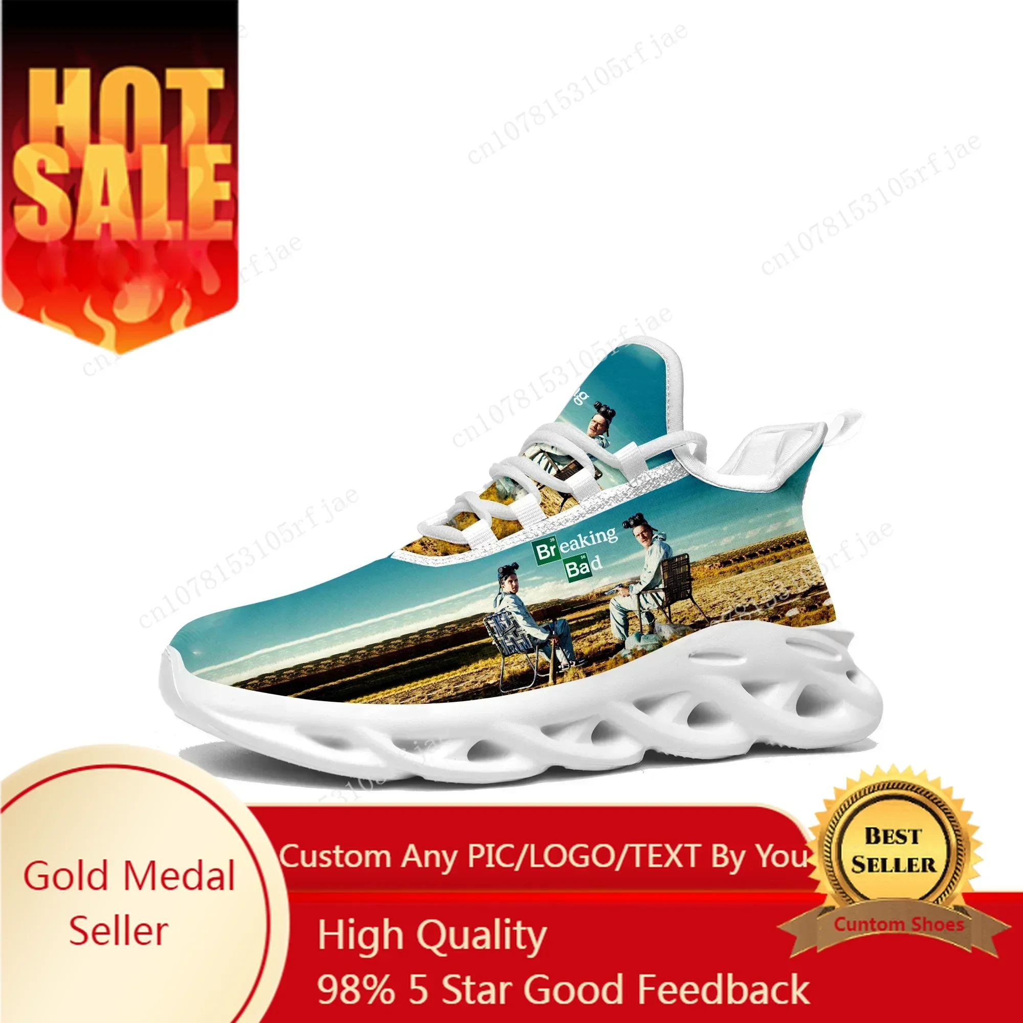 

Breaking Bad Heisenberg Flats Sneakers Mens Womens Sports Running Shoe Sneaker Lace Up Mesh Footwear Tailor-made Shoe White