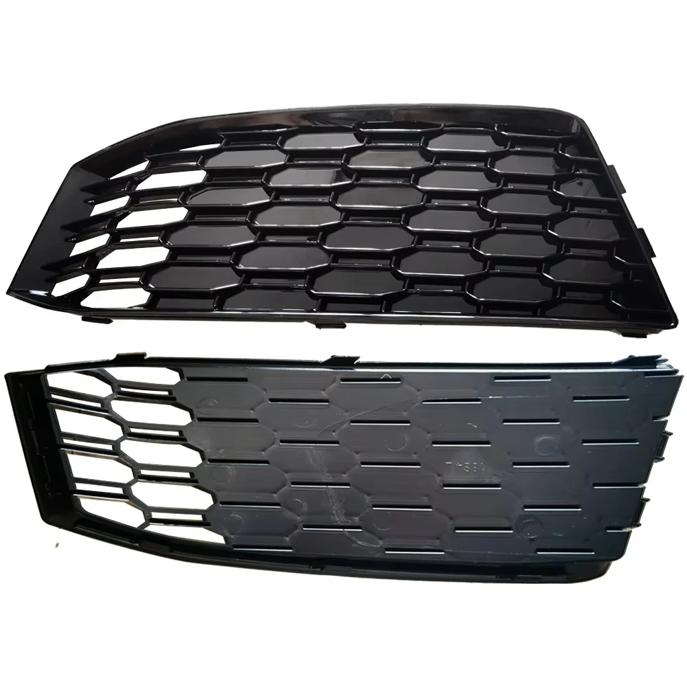 Car Front Bumper Fog Light Grille Honeycomb RS4 Style Fog Lamp Cover Fit Audi A4 B9 S-line 2017 2018 2019 Auto Exterior Modifica view 5