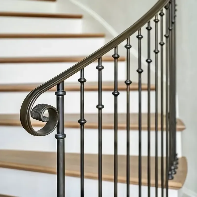 Antique Wrought Iron Spiral Staircase Railing Modern Style for Mansion Entryway Wroughr Iron Railing