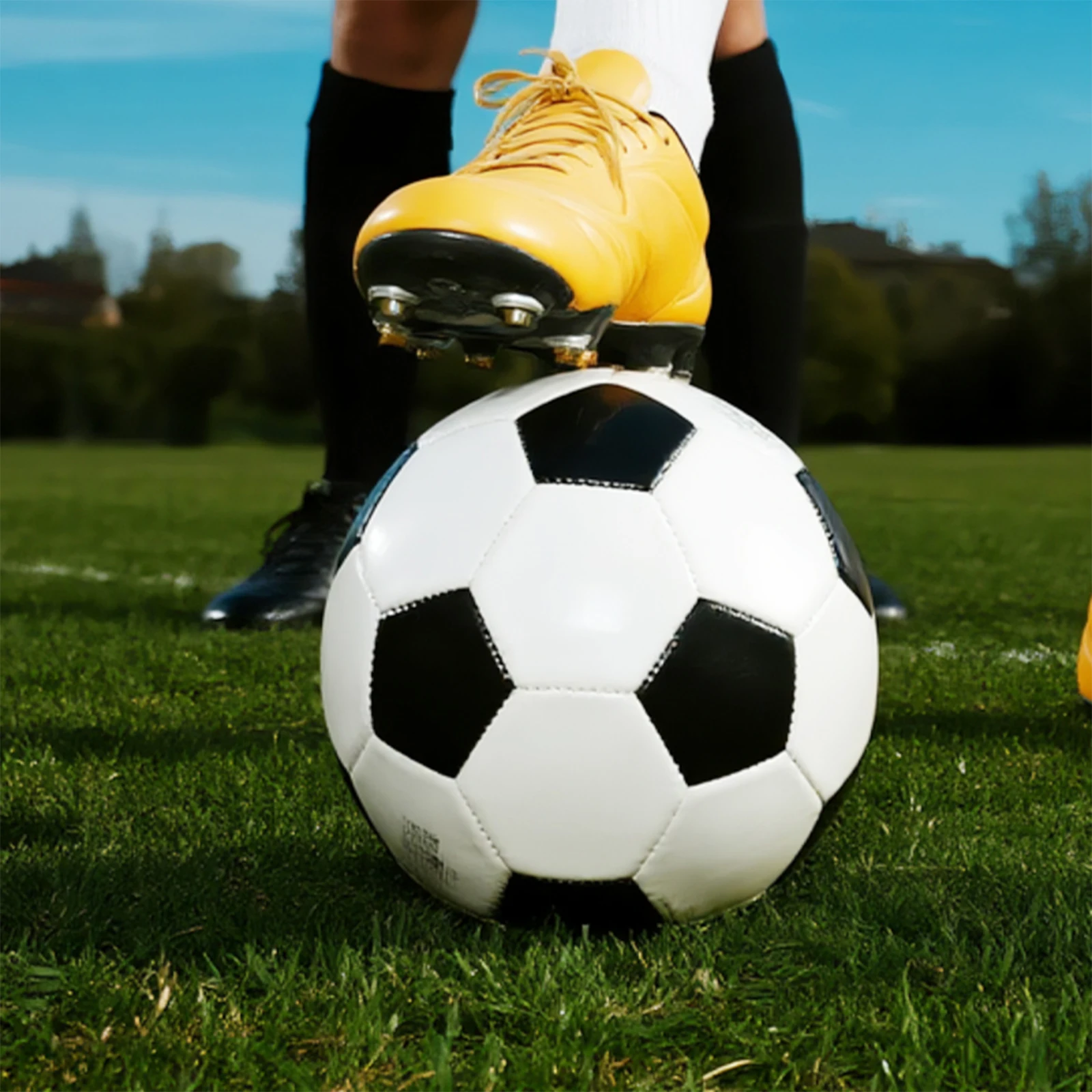 كرة القدم - حجم رسمي 5 فريق كرة قدم ناعم من البولي يوريثان مقاوم للاهتراء للشباب والكبار، كرات تدريب عالية الجودة باللون الأسود والأبيض #3