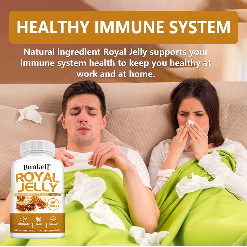 Royal Jelly - 1995 Mg, Supports Heart Health, Immune System, Skin Care, Cellular Health, Anti-Aging | Non-GMO, Gluten-Free