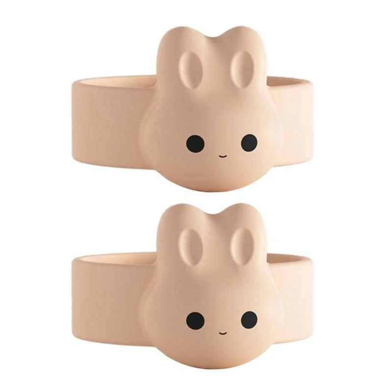 R66D Silicone Spoon Fixer Milk Powder SpoonScoop Holder Cartoon Rabbit Spoon Non-Stick Ring Baby Tableware Product