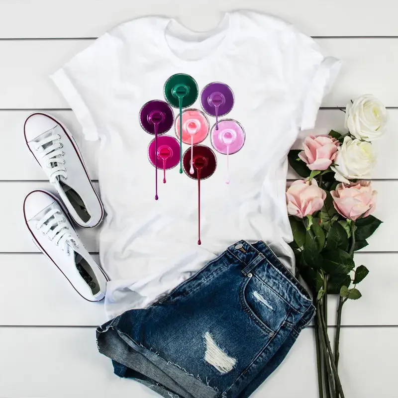 

G18 Summer Printed T-Shirt Casual Cotton Tops Tshirt Women Graphic T Shirt Valentine Look Outfit Clot