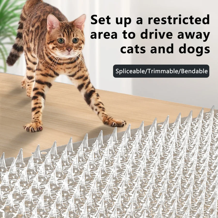Cat Network Cat Scat Plastic Mat With Spikes Anti-digging Pet Prickle Strips Weather Resistant Spike Mat Anti-cat Crawling Mat