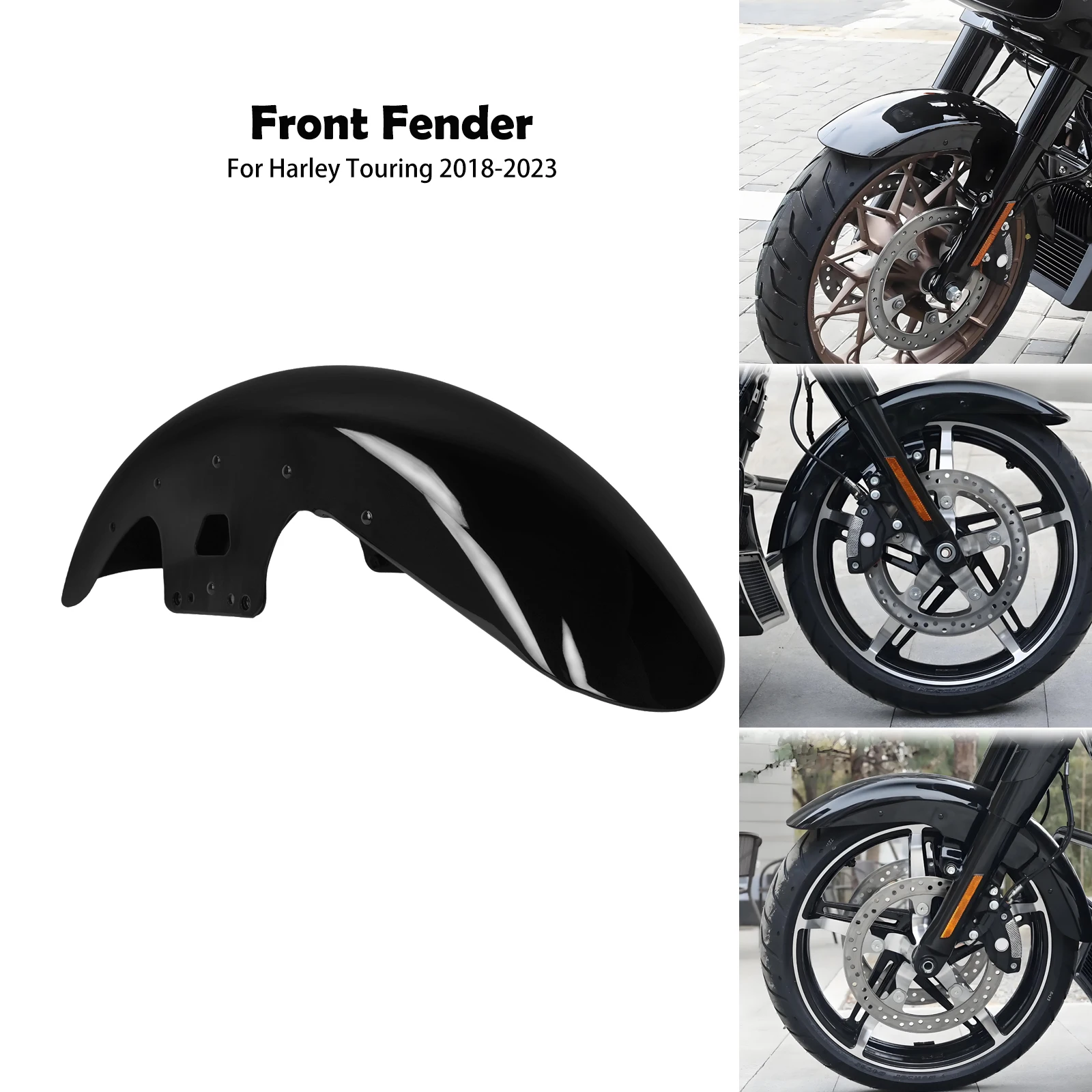 

Motorcycle Front Fender 19" Mudguard Cover Iron For Harley Touring Road Glide Street Electra Glide 2014-2023 Wrap Wheels Cover