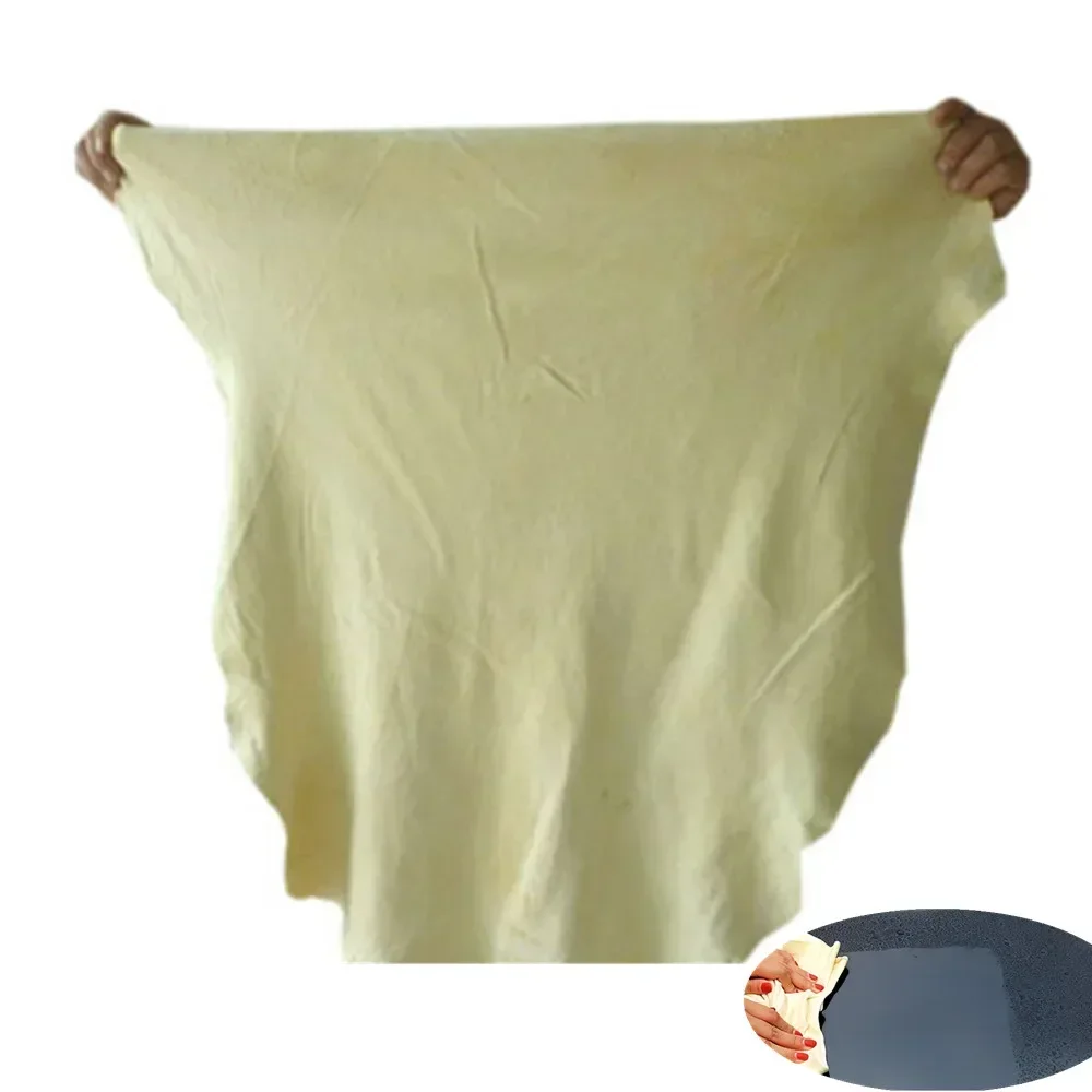 Natural Chamois Leather Car Cleaning Cloth Genuine Leather Wash Suede Absorbent Quick Dry Towel Streak Free Lint Free