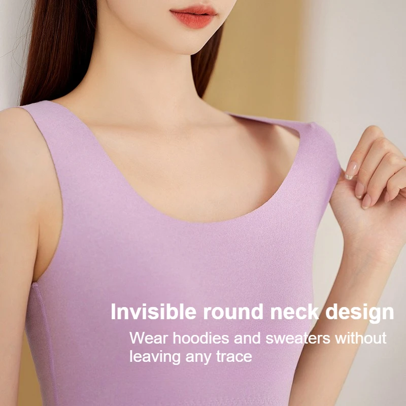 Winter Warm Vest Women Modal Thermal Lined Seamless Double-Sided Brushed Plus Size Base Layer Heattech Undershirt