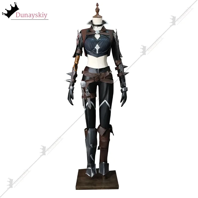 LOL الشريرة بليد كاتارينا تأثيري حلي كاتارينا قاتل الزي القتالي شعر مستعار الوشم ملصق ملحق هالوين تمويه