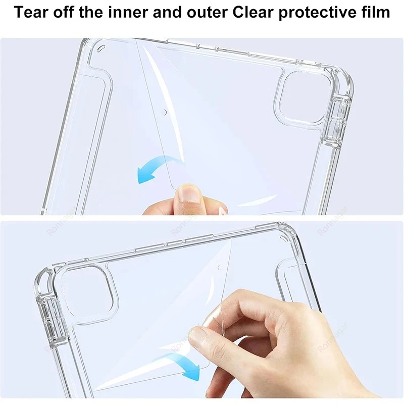 Y-Folding Case for 2026 iPad Air11 13 inch M4 M3 M2 2025 Pro11 13 M5 M4 A19 12th A16 11th Air 4 5 10 9 10.2 10.5 10.9 Clear Back