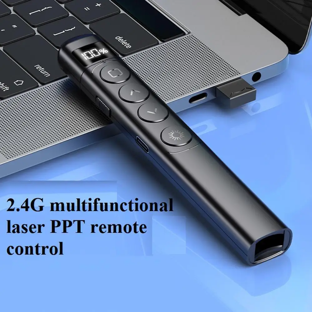 2.4GHz Wireless Presenter Red Laser Page Turning Pen RF Volume Remote Control PPT Presentation USB Power Point Pointer Mouse