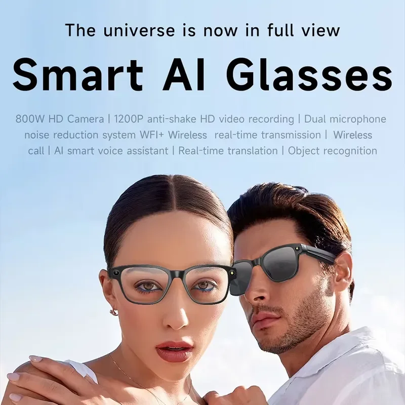 2026 Wireless AI Dialogue Real-Time Translation Smart Glasses Multi Lens Options Prevent Blue Light Ai Glasses with Display