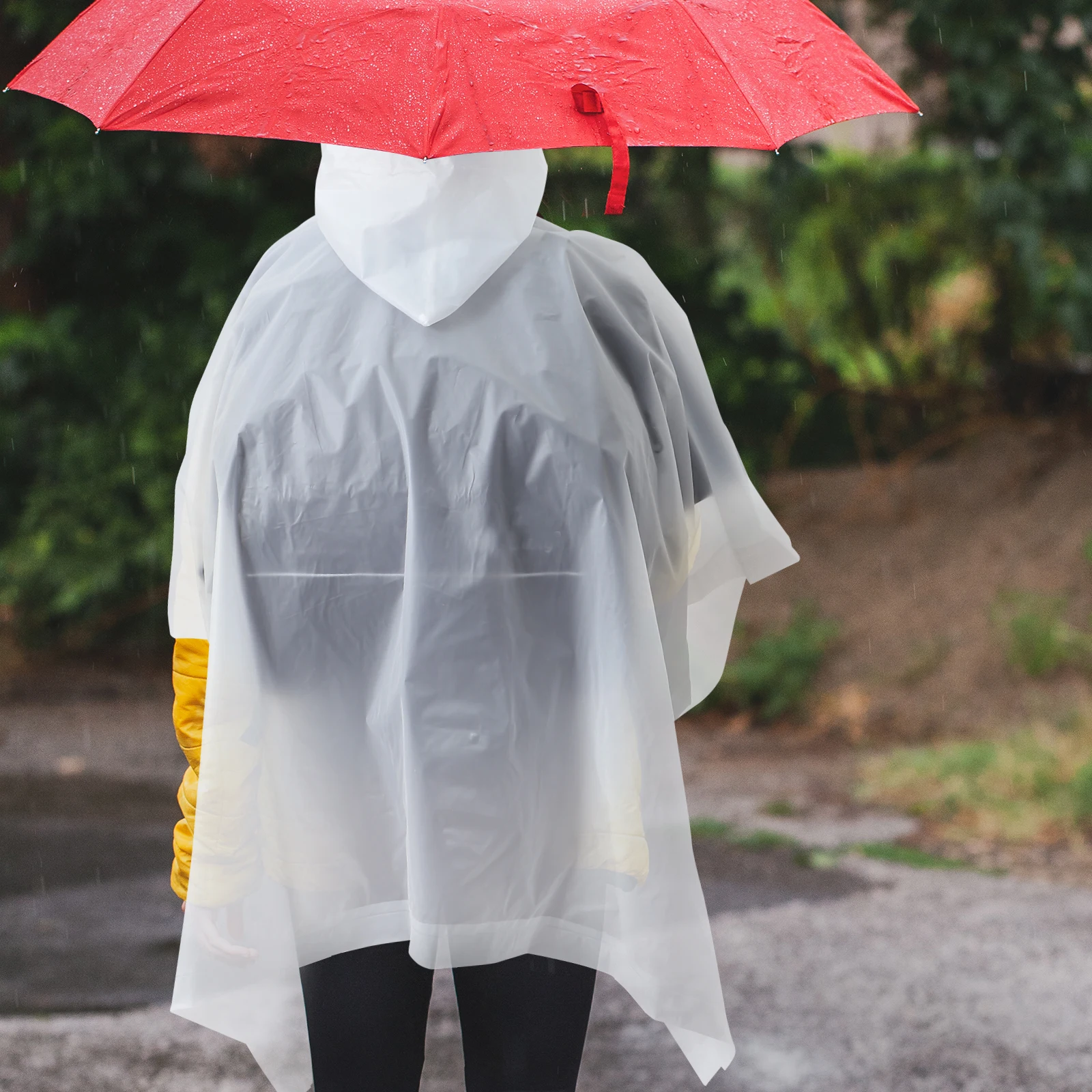 

2 pcs Clear Raincoat Ponchos Large Size Waterproof Hooded Jacket Men Women Adults Reusable Portable Travel Outdoor