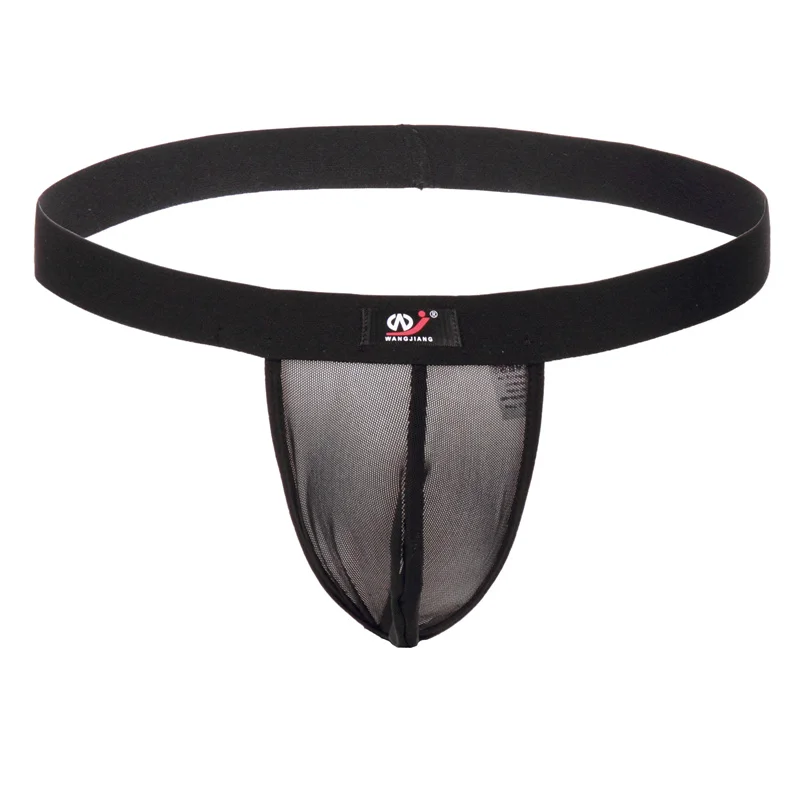 Men Open Back Thong Single Suspensory Pouch Underwear Sheer BDSM Fetish Gear Gay G Strings Erotic Lingerie Sexy Cheeky Exposed